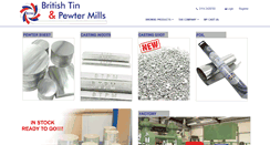 Desktop Screenshot of britishtinandpewtermills.com