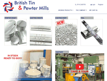 Tablet Screenshot of britishtinandpewtermills.com